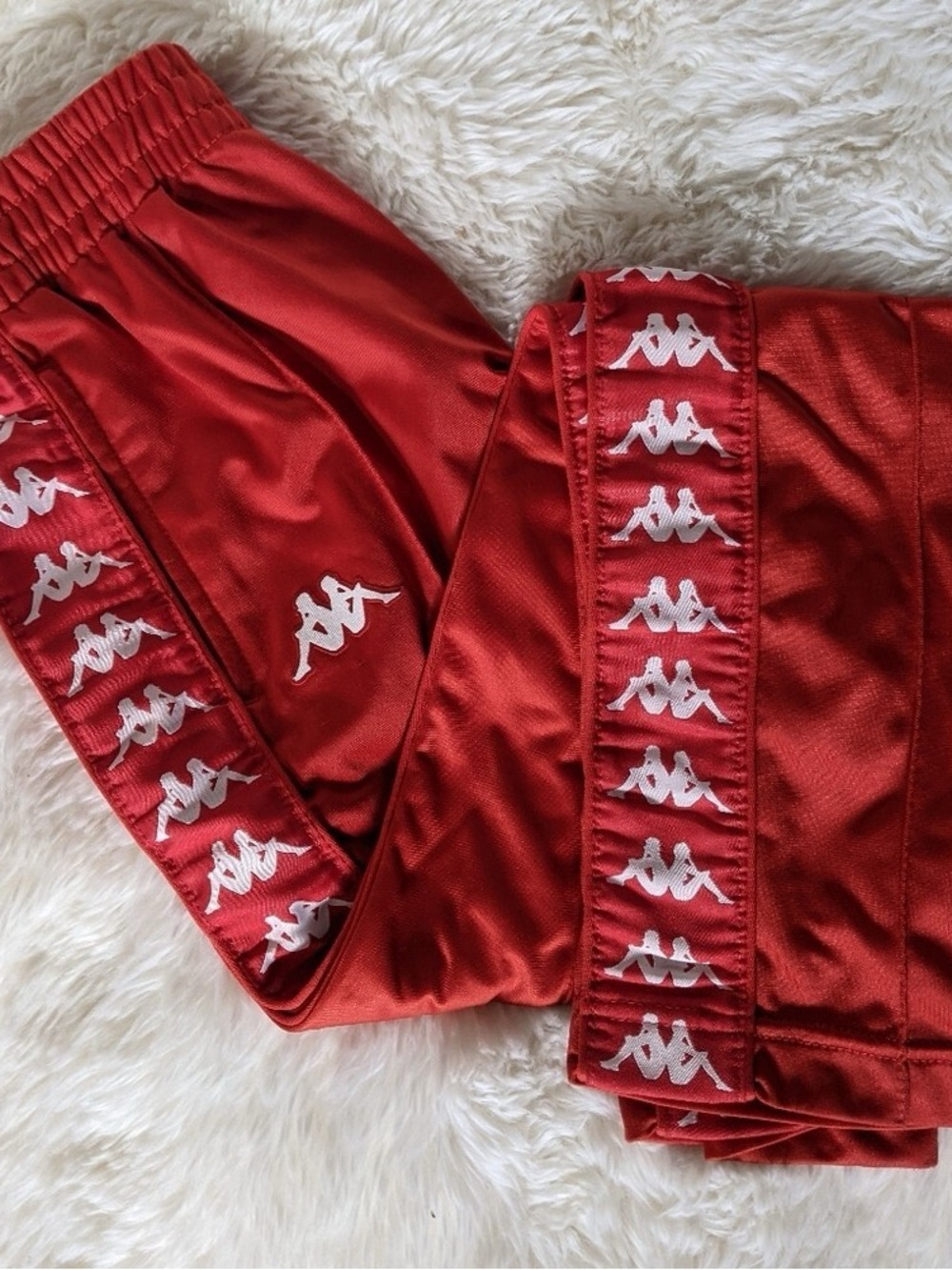 Kappa Men’s Red Joggers with White Logo Tape